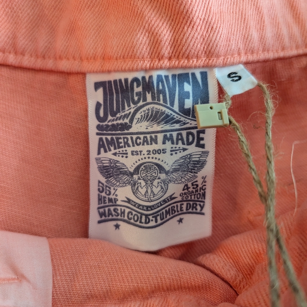 NWT Jungmaven Mountain Shorts Hemp Blend Salmon Men's Size Small Made in USA - Picture 3 of 5